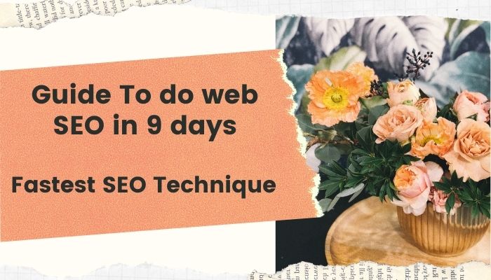 Guide To do web SEO in 9 days - Fastest SEO Technique